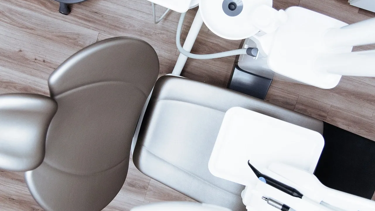 dental chair view from ceiling of a room